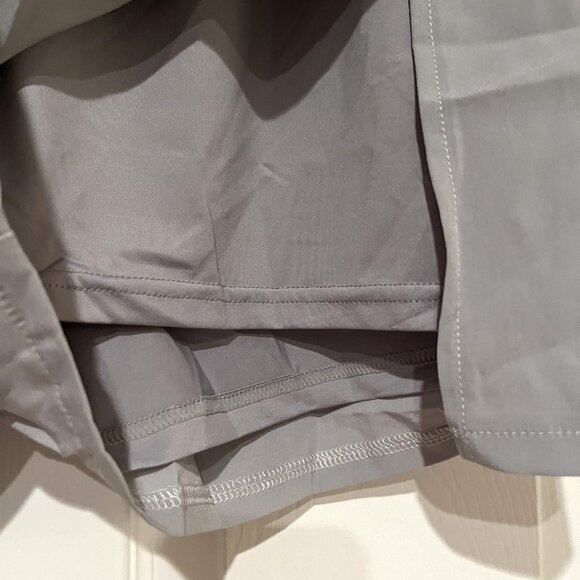 NWT LADIES SIZE L COOL RUN GRAY GREY DOUBLE LAYER ELASTIC WAIST SHORTS - Picture 3 of 3
